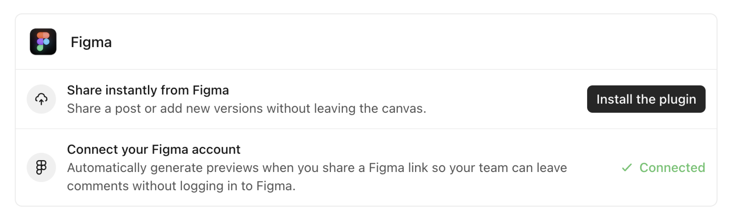 connect Campsite and Figma from the account settings page